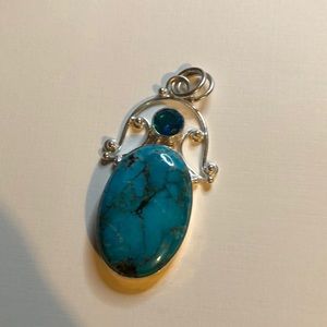 Sterling silver turquoise necklace pendant